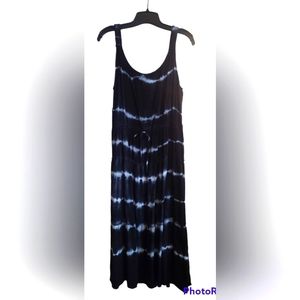 J Glee Black and white boho tie dye tank maxi dress